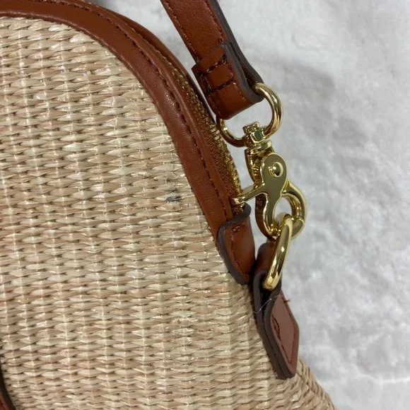 Emma Fox woven leather Handbag Satchel Tan Light Brown - Picture 4 of 11